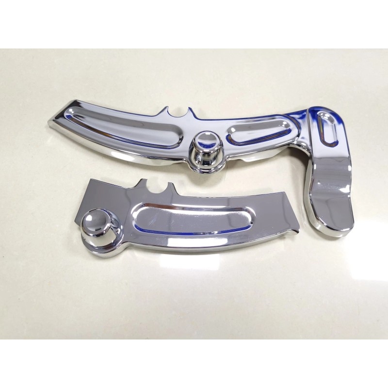 Unbranded Left&Right Boomerang Frame Cover Swingarm Nut Cap For Harley