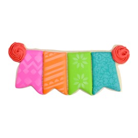 R & M International 8000 Banner Shaped Tinplated Steel Cookie Cutter, 4.75", Gift Tag Carded