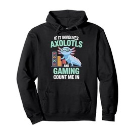 Kawaii Axolotl Gamer Design Anime Gift For Boys Girls Pullover Hoodie