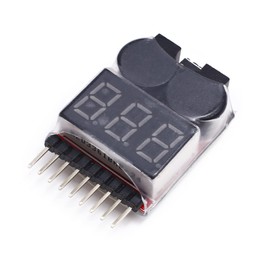 RC Lipo Battery Low Voltage Alarm 1S-8S Buzzer Indicator Checker Tester LED for Lipo Life LiMn Li-ion Battery