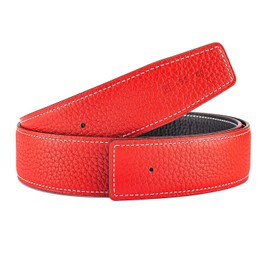 Vatee's Reversible Genuine Leather Belts For Men/Women Replacement Belt Strap Without Buckle 1.5"(38mm) Wide 39"(100cm) Long Red & Black