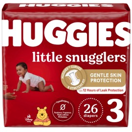 Huggies Little Snugglers Size 3 Diapers 26 Count Leak Protection Hypoallergenic