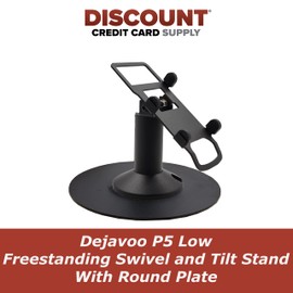 DCCSTANDS Dejavoo P5 Low Freestanding Swivel and Tilt Stand with Round Plate
