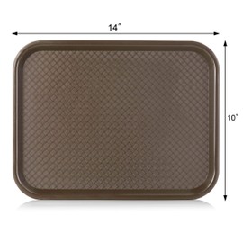 New Star Foodservice 24395 Brown Plastic Fast Food Tray, 10 by 14-Inch, Set of 12