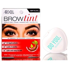Ardell Professional Brow Tint with Compact Mirror - Cruelty Free, Vegan, Paraben & Gluten Free - Lasts Up to 2 Weeks (Soft Black)