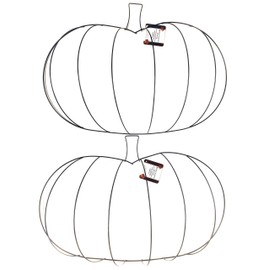 Holiday Autumn Pumpkin Shaped Metal Wreath Form – Bundle of (2) Pumpkin Shaped Forms