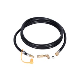 GasSaf 12 FT RV Quick Connect Propane Hose - 1/4" Quick Connect Extension Hose with Propane Elbow Adapter for Blackstone 17"/22" Griddle