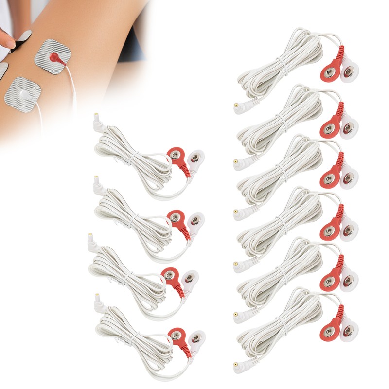 10pcs / bag 2.35mm 1.5m 2‑In‑1 Button Type Electrode Lead