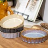 Set Of 4 Reactive Glaze Round Oven Dishes Ceramic Dark