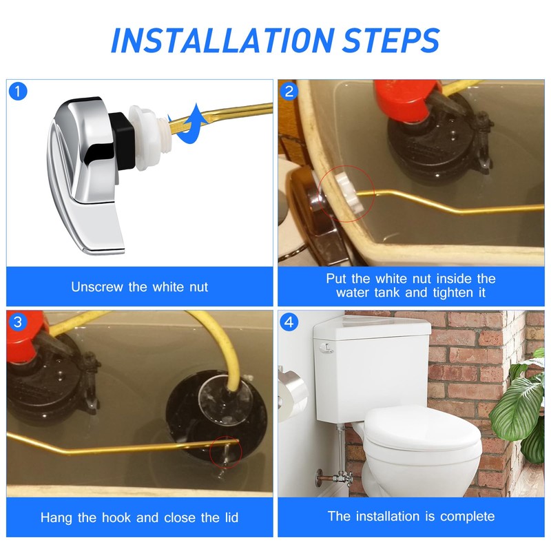 OULII Toilet Flush Lever Handle Universal Toilet Handle Replacement for