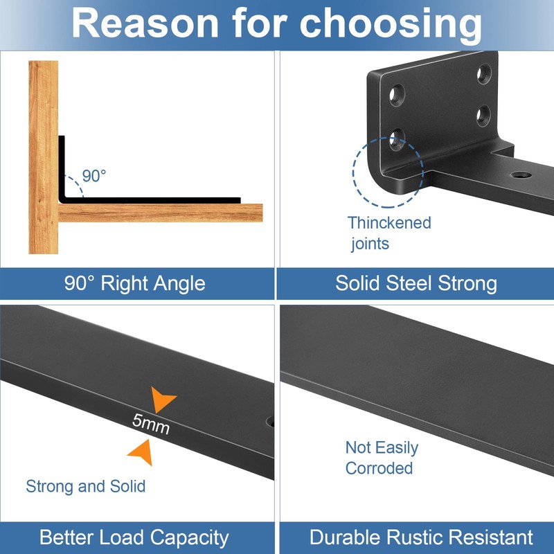 Heavy Duty Shelf Brackets, Floating Shelf Bracket 12 inch 6