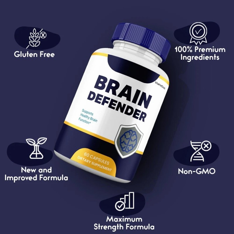 Brain Defender Capsules, Maximum Strength Pills Cognitive and Brain (3