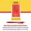 School Smart Retractable Hybrid Gel and Ink Pens, Red, Pack