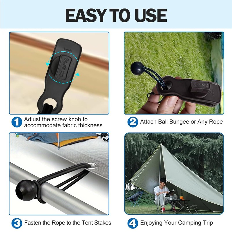 Jortmrd 30 Stück Tarp Clips Set, Zeltplane Clips Planenbefestigung, 10