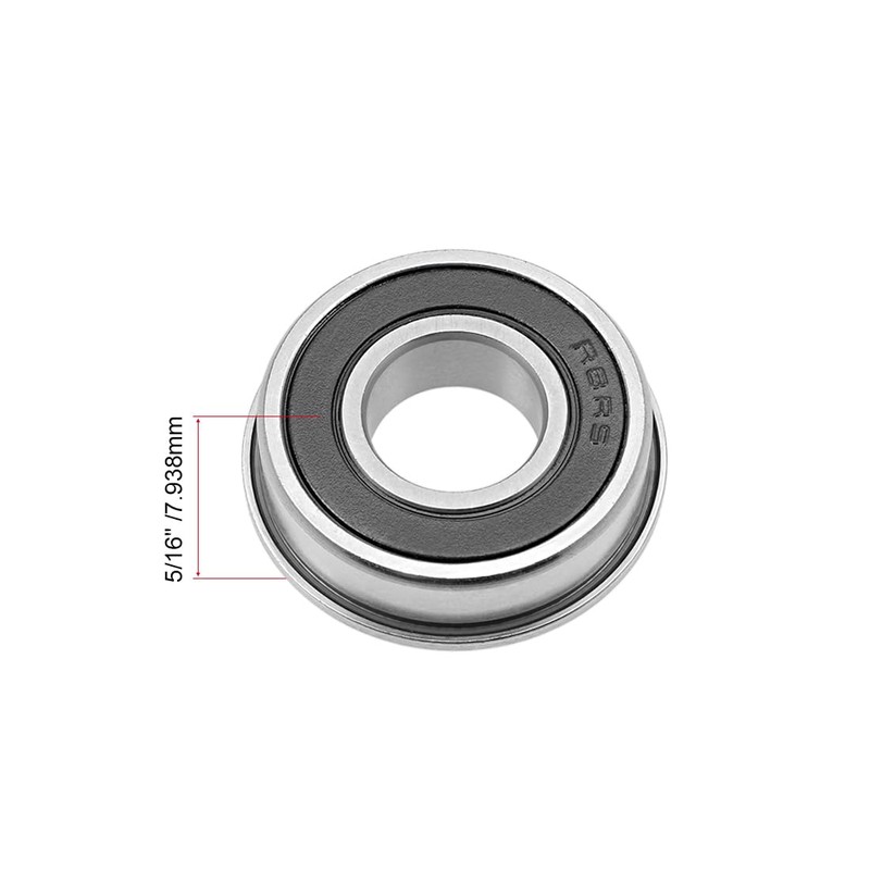 sourcing map Flange Ball Bearing Chrome ABEC-3 Bearing FR8-2RS 2Qty