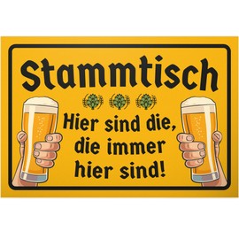 DankeDir! Stammtisch Hier sind die immer hier sind - Plastic Sign 30 x 20 cm - Perfect Decoration for Stammtisch and Party Room - Gift Idea for Friends Gift Stammtischfreunde