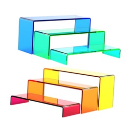 Generic Acrylic Display Riser Showcase 6Pcs Riser Display Stands for Collectibles