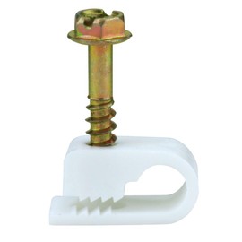 Skywalker Flexible Single Cable Screw Clips (Pack of 100 / White)