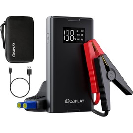 IDEAPLAY 1500A Car Battery Jump Starter Portable,Type C Fast Charging with LED Flashlight