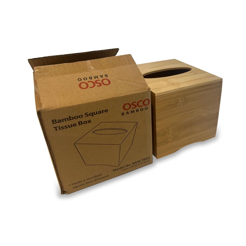 OSCO Bamboo Square Tissue Box | Tissue Holder | Napkin