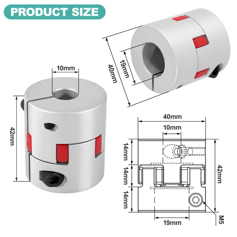 Shaft Coupling 10 mm to 19 mm L40 x D42