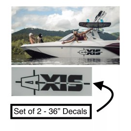 Oracal 651 Axis Wake Boats 36”  Replacement Black (x2) Decals Stickers Wakeboard Wakesurf