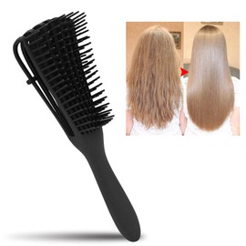 Detangling Brush for Hair Detangler, Plastic Octopus Comb for Hair Detangler for Kinky, Wavy, Curly, Wet/Dry/Long, Thick, Curly Hair (Black)