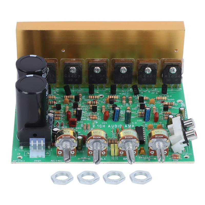 Walfront AC Dual 18-26V 2.1 Channel Subwoofer 300W Power Amplifier