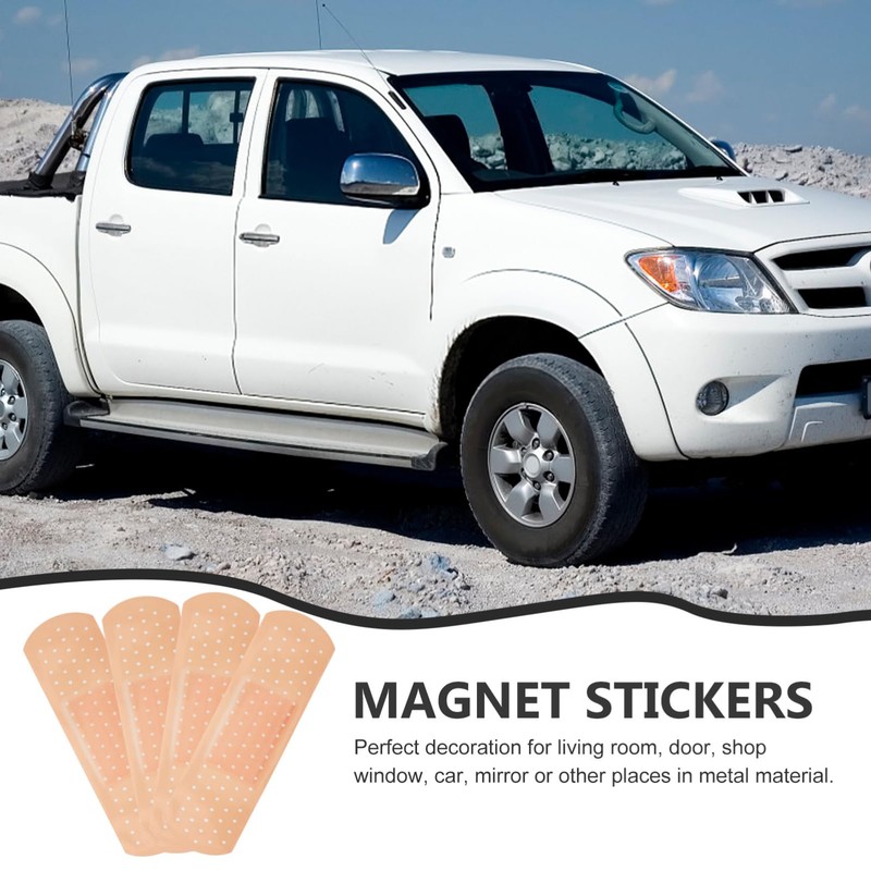 Zerodeko 4Pcs Novelty Car Magnet Stickers Bandage Shaped Vehicle Decorations