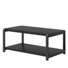 EXCEFUR Coffee Table with Storage Shelf, Rustic Wood and Metal
