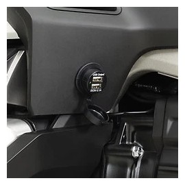 show chrome HONDA GL1800 2018 NEWER DUAL PORT USB AUXILIARY SOCKET DASH  for Phone i pod MP3