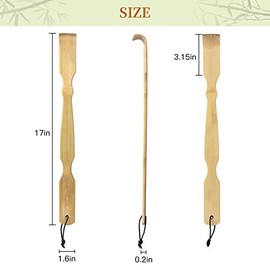 Omszte Omszte 2 Pack Bamboo Back Scratcher,100% Natural Bamboo Back Scratchers for Itching Relief,Strong & Sturdy 17 inches