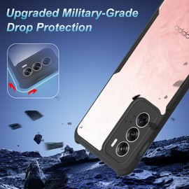 CONAPIKA Clear Case for Oppo Reno 12, Ultra Thin [Soft TPU Bumper+Transparent PC Back] Protective Case Mil-Grade Hybrid [Anti-Yellowing] [Shockproof] Grip Protection Cover for Oppo Reno 12,Black