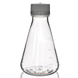 Eisco - Pack of 1, 500mL Sterile PETG Erlenmeyer Flask, Non-Vented, Flat Bottom, Lab-Grade, Gamma Sterilized, USP Class VI, Ideal for Cell Culture, Biopharmaceutical Processing, Chemical Storage