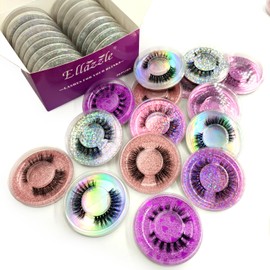 Faux Mink Eyelashes 30 pairs, Wholesale 3D Faux Mink Eyelash Bulk Reusable False Eyelashes Natural Look 5 Styles 12-14mm