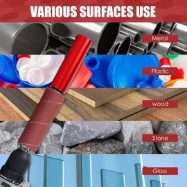 FVZWKHD Trommelschleifer-Set, Adapter Spindelschleifer, Trommel, Schleifen aus Gummi, mit Trommel aus Glas, Körnung 120, elektrische Bohrmaschine mit Hülsen zum Schleifen