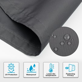 Sunnylaxx Balcony Privacy Screen, Balcony Cover, 75 x 300 cm, Wind Protection, Opaque Balcony Cladding, 160 g/m² Polyester (PES), Wind and UV Protection, with Eyelets and Cable Ties, Anthracite