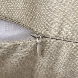 Miulee Set of 2 Waterproof Cushion Covers, Outdoor Sofa Cushion Covers, Decorative Modern Cushion Covers, Linen Look Polyester, for Garden, Sofa, Living Room, Bed, 50 x 50 cm, Beige