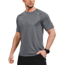 TACVASEN Mens Quick Dry Shirts Athletic Workout Tee Breathable Cooling Moisture Wicking Crew Neck T-Shirts for Men Performance Running Gym Grey XL