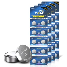 YKM 377 SR626SW Watch Battery LR626 376 V377 377a AG4 1.55V Silver Oxide Battery for Calculator Watch Clock Laser Button battery 40 Pack
