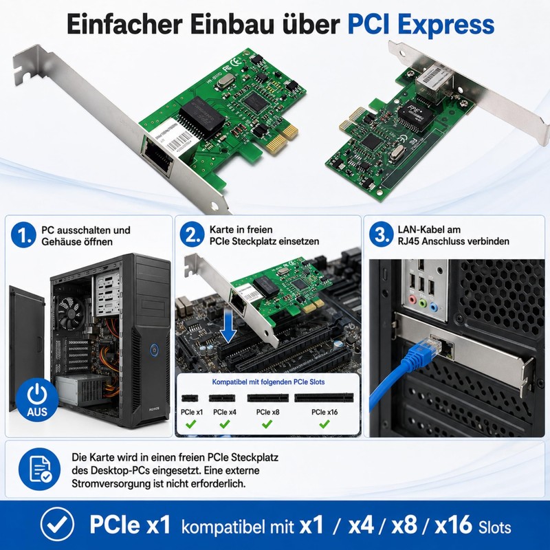 M29CS Gigabit PCI Network Card - 10/100/1000 Mbps LAN Card,