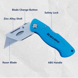 8 Pack Folding Utility Knife Box Cutter Folding with Extra 30 Blades, Foldable Razor Blade Knives Box Opener Cutter, Box Cutters for Cartons Boxes Cardboard Cutter