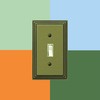 Amerelle Steps Single Blank Cast Metal Wallplate in Rustic Brass