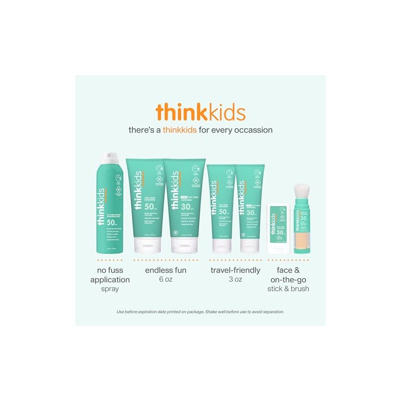 Thinksport SPF 50+ Safe Sunscreen Cream for Kids, 6 Ounce
