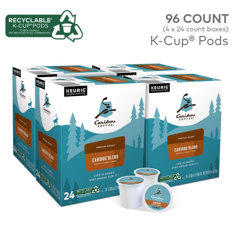 Caribou Coffee Caribou Blend, Single-Serve Keurig K-Cup Pods, Medium Roast