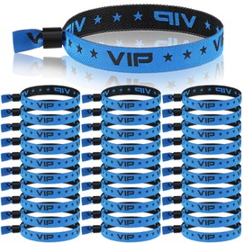 Ecation 100 Pack VIP Wristbands for Events Cloth Event Wristbands Fabric Party Bracelets Festival Identification Bracelets for Concerts Birthday Weddings(Blue)
