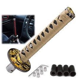 EZAUTO WRAP 20cm Gold Black Shift Knob Samurai Sword Alloy Katana with Adapter Universal