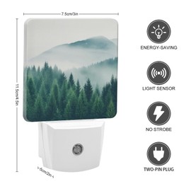 Mountain Forest Night Light, Plug into Wall Decor Nightlights for Bedroom, Bathroom, Hallway, Kitchen, with Dusk to Dawn Light Auto Sensors LED Night Lights for Boys Girls Women Men Room Gifts