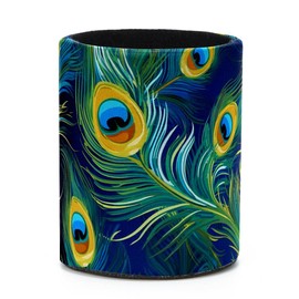 EUYJKMSXC Peacock Feather Pencil Holder, Pencil Cup Holder for Desk, PVC Leather Pen Case Organizer, Round Pen Cup Pot, Desktop Supplies