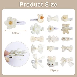 AWSOLAR 15Pcs Baby Girl Hair Clips, Baby Barrettes, Baby Hair Clips for Toddler Girls Gifts